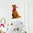 Brown Lab with Santa Hat Christmas Tree Topper in Hand Felted Wool - ARCADIA HOME